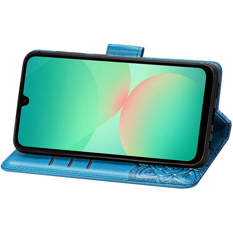 Кожаный чехол-книжка Butterfly Pattern для Samsung Galaxy A36 5G / A37 5G / A56 5G (Blue) в магазине vchehle.ua