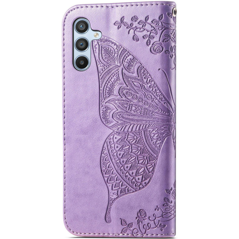 Фото Кожаный чехол-книжка Butterfly Pattern для Samsung Galaxy A36 5G / A37 5G / A56 5G (Lavender) на vchehle.ua