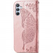 Фото Кожаный чехол-книжка Butterfly Pattern для Samsung Galaxy A36 5G / A37 5G / A56 5G (Rose Gold) на vchehle.ua