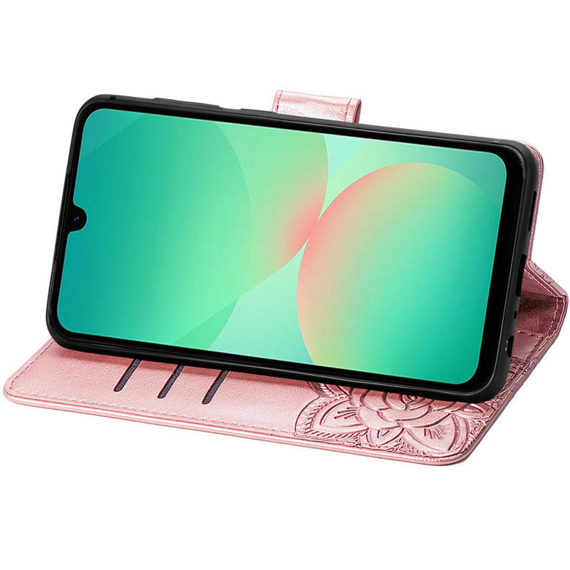Кожаный чехол-книжка Butterfly Pattern для Samsung Galaxy A36 5G / A37 5G / A56 5G (Rose Gold) в магазине vchehle.ua