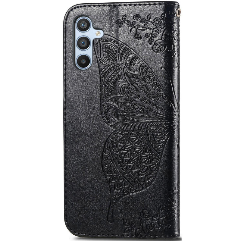 Фото Шкіряний чохол-книжка Butterfly Pattern на Samsung Galaxy A57 5G (Black) на vchehle.ua