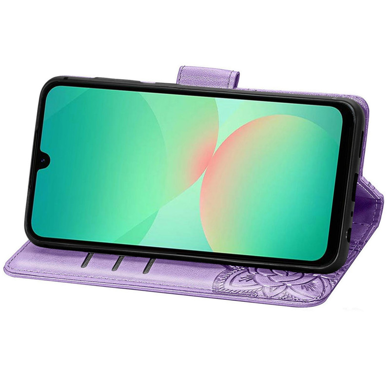 Шкіряний чохол-книжка Butterfly Pattern на Samsung Galaxy A57 5G (Lavender) в магазині vchehle.ua