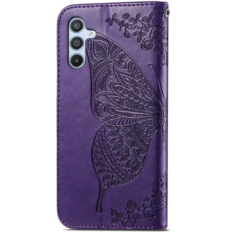 Фото Шкіряний чохол-книжка Butterfly Pattern на Samsung Galaxy A57 5G (Purple) на vchehle.ua