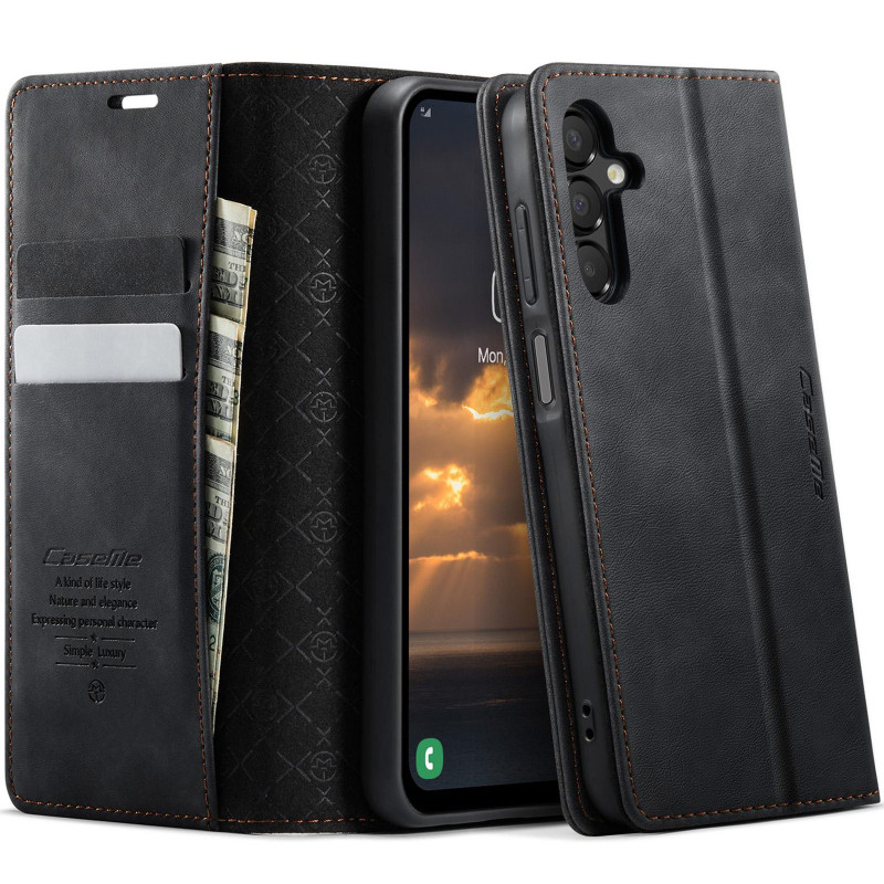 Фото Шкіряний чохол-книжка CaseMe Velvet Matte для Samsung Galaxy A16 4G/5G (Black) на vchehle.ua