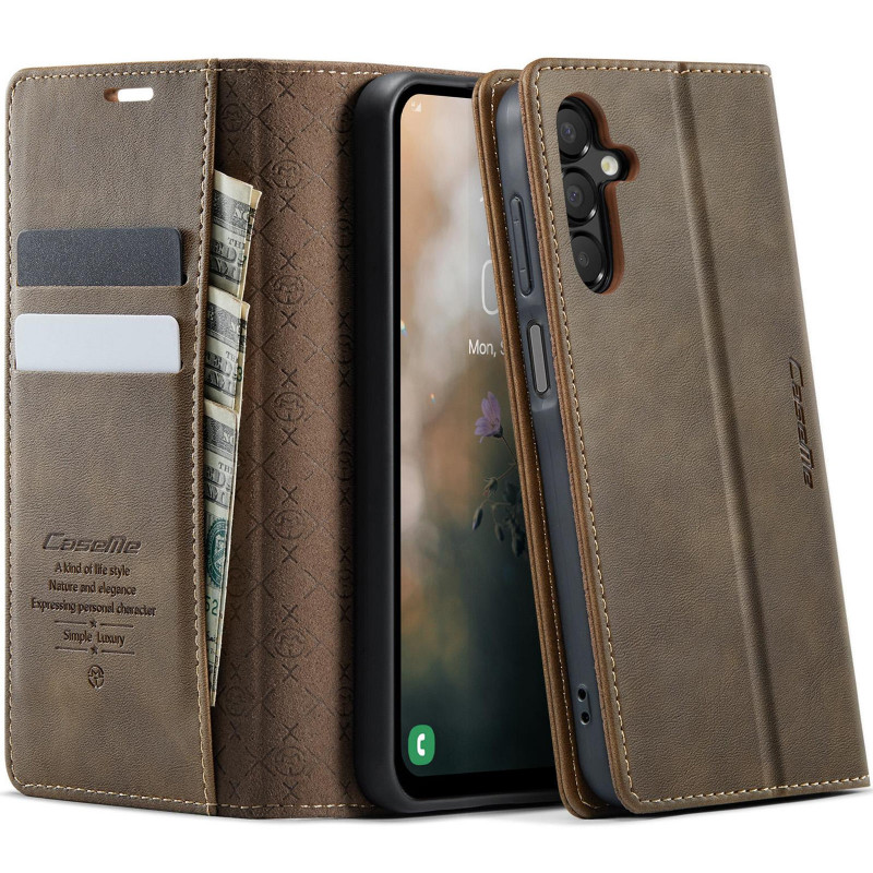 Фото Шкіряний чохол-книжка CaseMe Velvet Matte для Samsung Galaxy A16 4G/5G (Coffee) на vchehle.ua