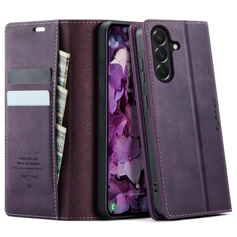 Фото Шкіряний чохол-книжка CaseMe Velvet Matte для Samsung Galaxy A36 5G / A37 5G / A56 5G (Purple) на vchehle.ua