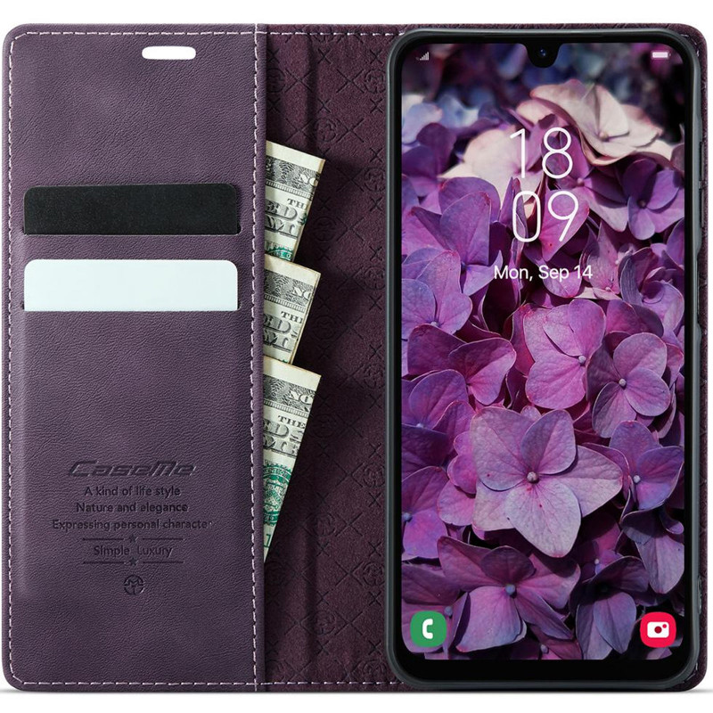 Фото Шкіряний чохол-книжка CaseMe Velvet Matte для Samsung Galaxy A36 5G / A37 5G / A56 5G (Purple) в маназині vchehle.ua