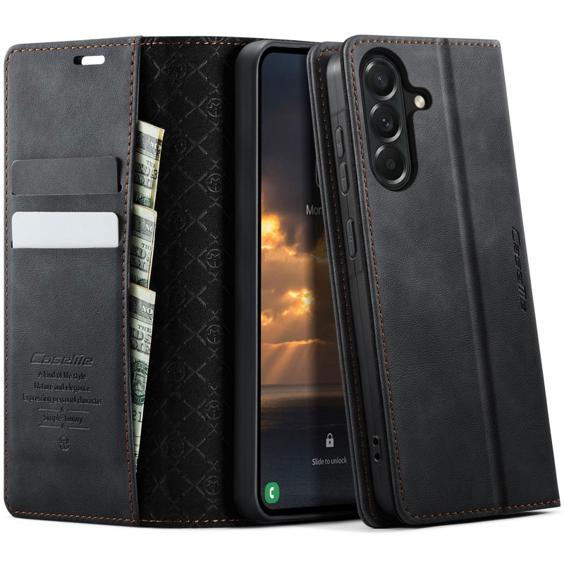 Фото Кожаный чехол-книжка CaseMe Velvet Matte для Samsung Galaxy S26+ (Black) на vchehle.ua