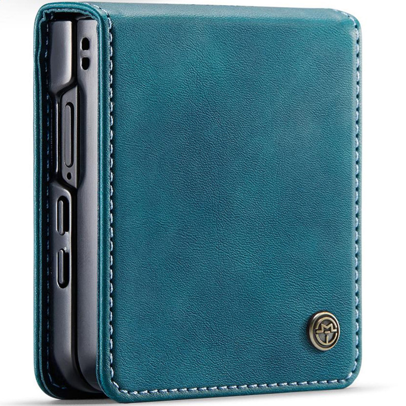 Фото Шкіряний чохол-книжка CaseMe Velvet Matte для Samsung Galaxy Z Flip7 (Green) на vchehle.ua