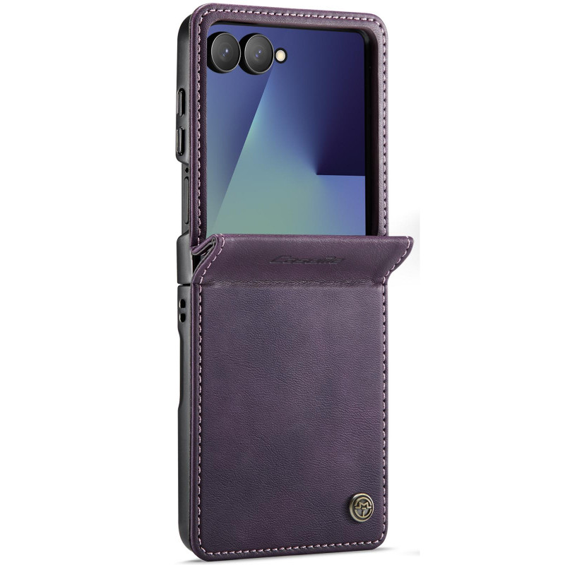 Шкіряний чохол-книжка CaseMe Velvet Matte для Samsung Galaxy Z Flip7 (Purple)