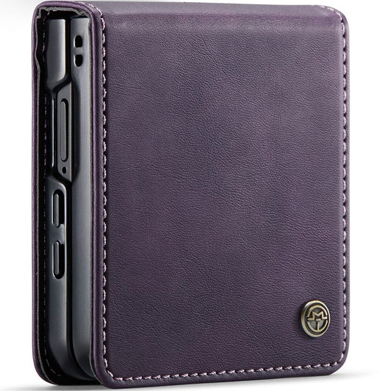 Фото Шкіряний чохол-книжка CaseMe Velvet Matte для Samsung Galaxy Z Flip7 (Purple) на vchehle.ua