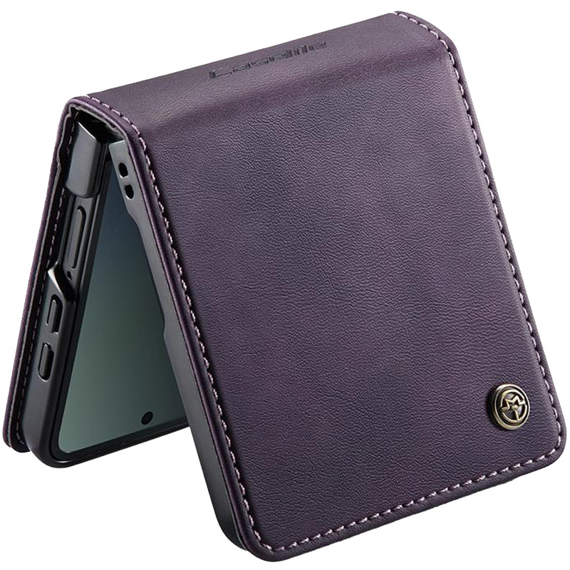 Фото Шкіряний чохол-книжка CaseMe Velvet Matte для Samsung Galaxy Z Flip7 (Purple) в маназині vchehle.ua