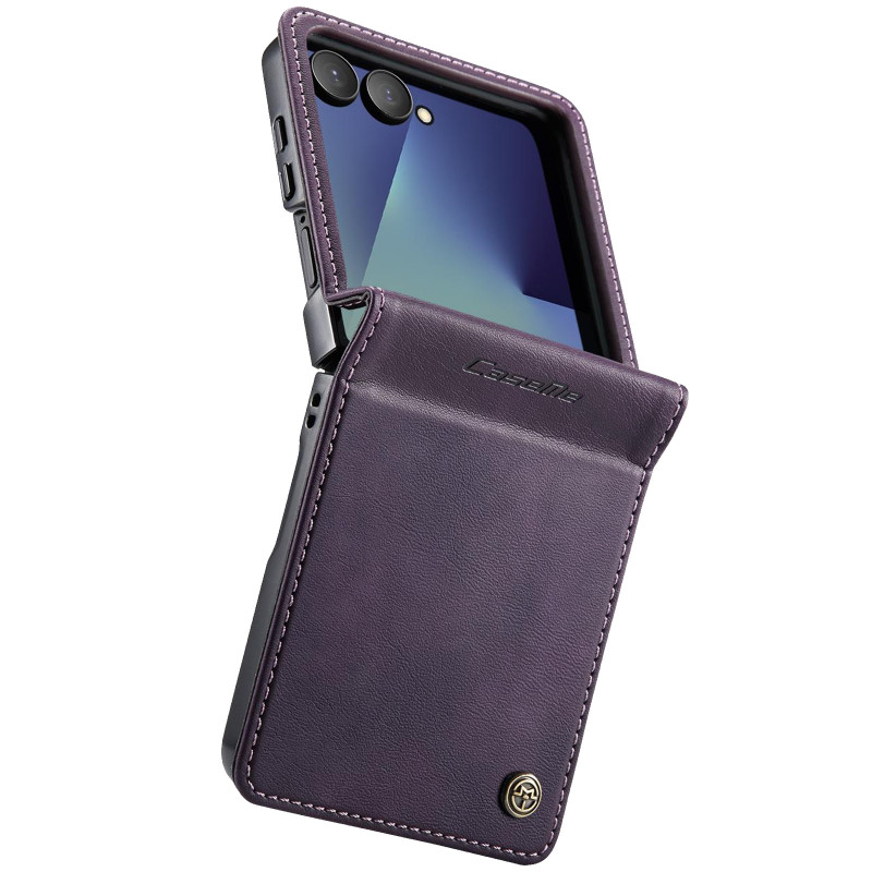 Шкіряний чохол-книжка CaseMe Velvet Matte для Samsung Galaxy Z Flip7 (Purple) в магазині vchehle.ua