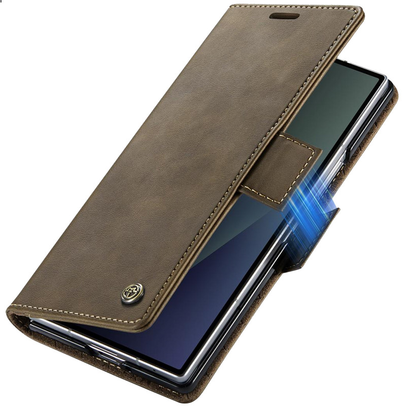 Купити Шкіряний чохол-книжка CaseMe Velvet Matte для Samsung Galaxy Z Fold7 (Coffee) на vchehle.ua