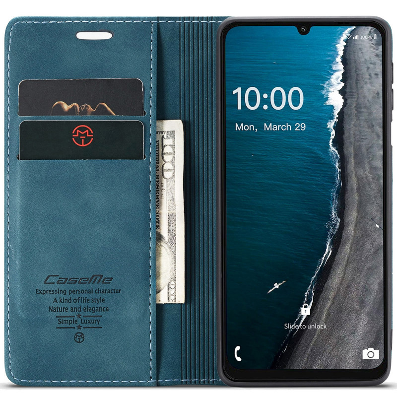 Фото Шкіряний чохол-книжка CaseMe Velvet Nubuck на Samsung Galaxy A16 4G/5G (Blue) в маназині vchehle.ua