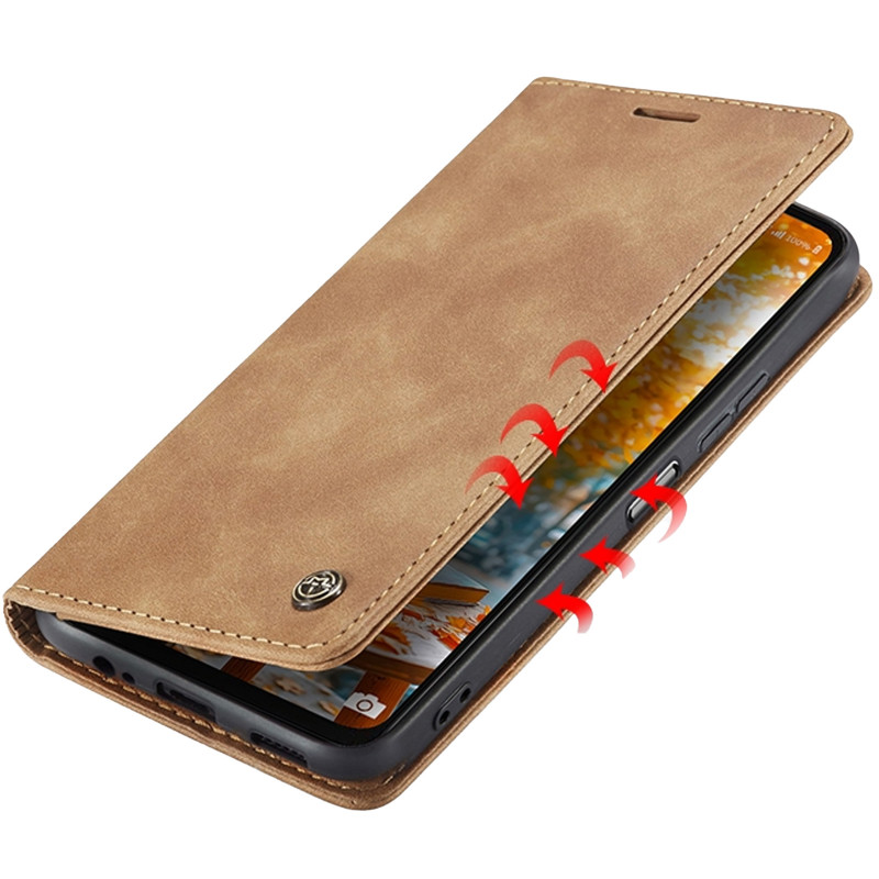 Шкіряний чохол-книжка CaseMe Velvet Nubuck на Samsung Galaxy A16 4G/5G (Brown) в магазині vchehle.ua