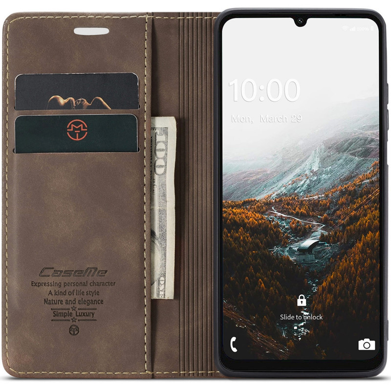 Фото Шкіряний чохол-книжка CaseMe Velvet Nubuck на Samsung Galaxy A16 4G/5G (Coffee) в маназині vchehle.ua