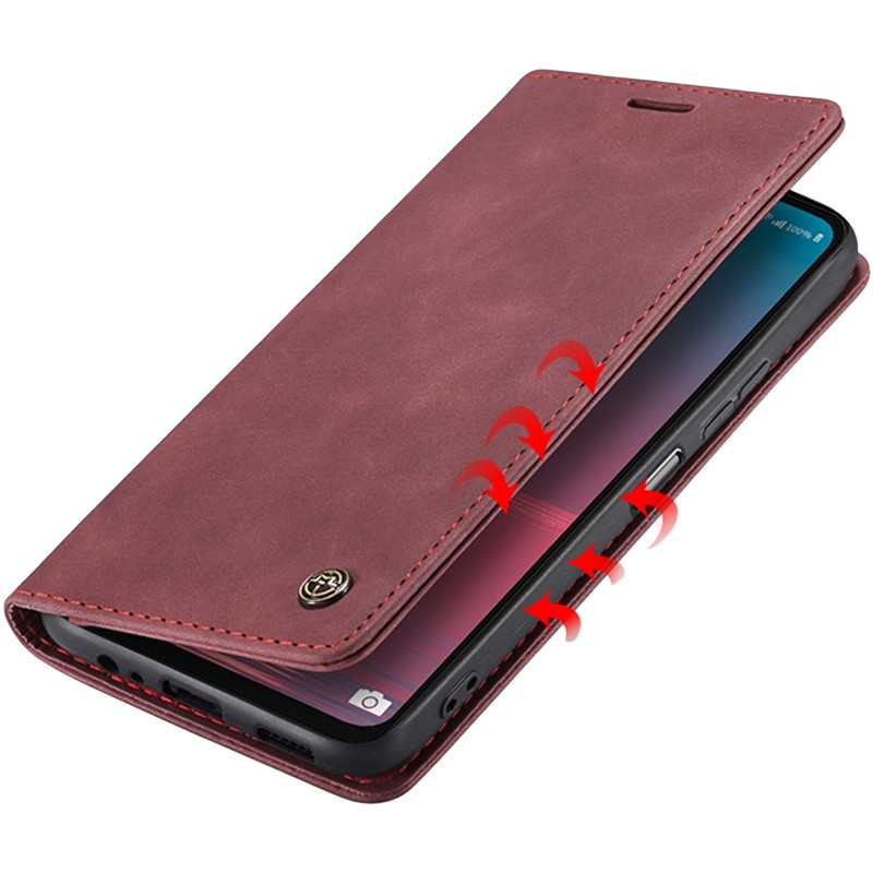 Шкіряний чохол-книжка CaseMe Velvet Nubuck на Samsung Galaxy A16 4G/5G (Red) в магазині vchehle.ua
