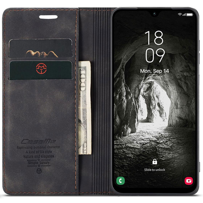 Фото Шкіряний чохол-книжка CaseMe Velvet Nubuck на Samsung Galaxy A17 4G/5G (Black) в маназині vchehle.ua