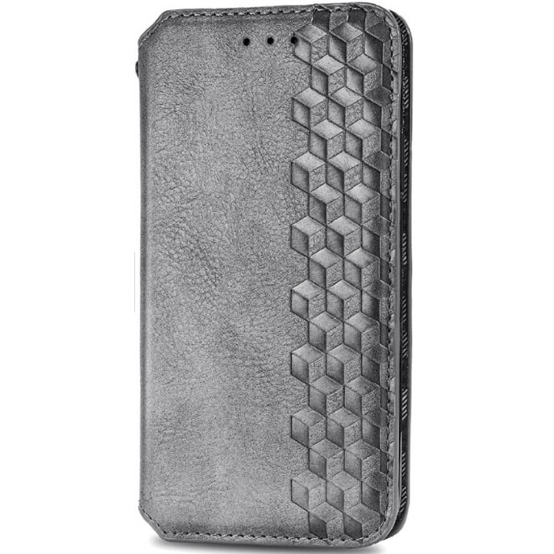 Кожаный чехол-книжка GETMAN Cubic (PU) для Xiaomi Redmi Note 9 / Redmi 10X (Серый)