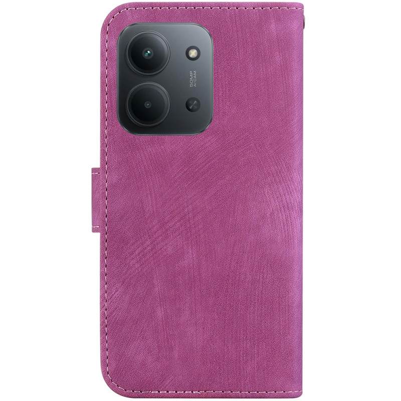 Фото Кожаный чехол-книжка Cute Tiger для Xiaomi Redmi 15C (EU) / Poco C85 (EU) (Rose Red) на vchehle.ua