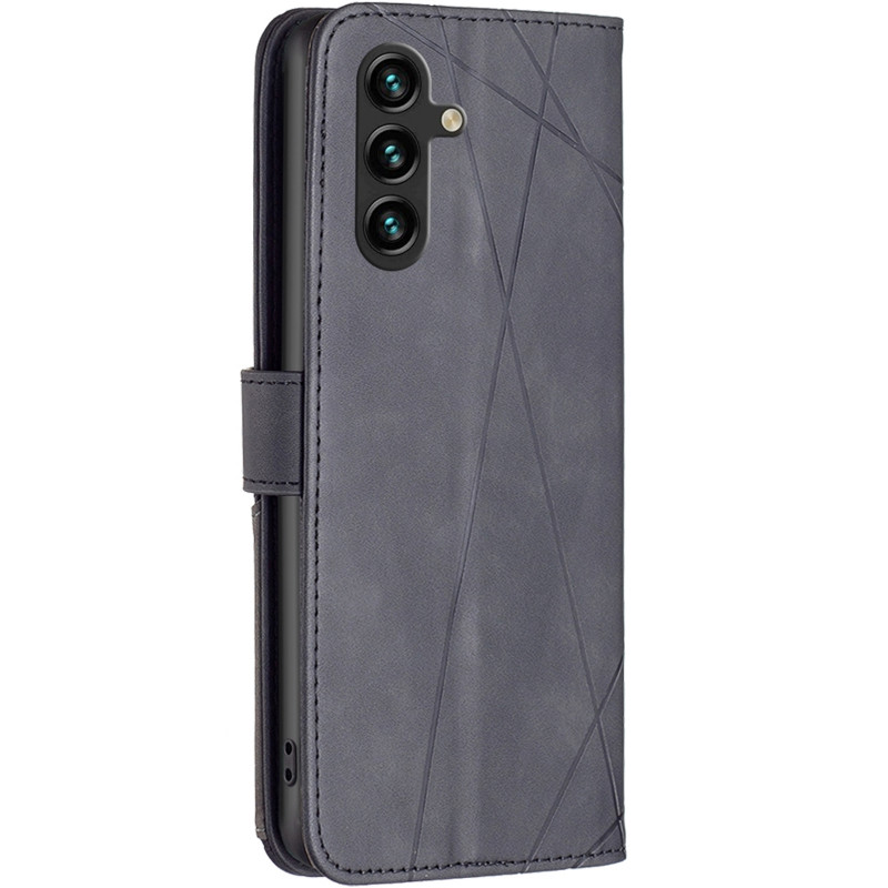 Фото Кожаный чехол-книжка Geometric Pattern для Samsung Galaxy A16 4G/5G (Black) на vchehle.ua