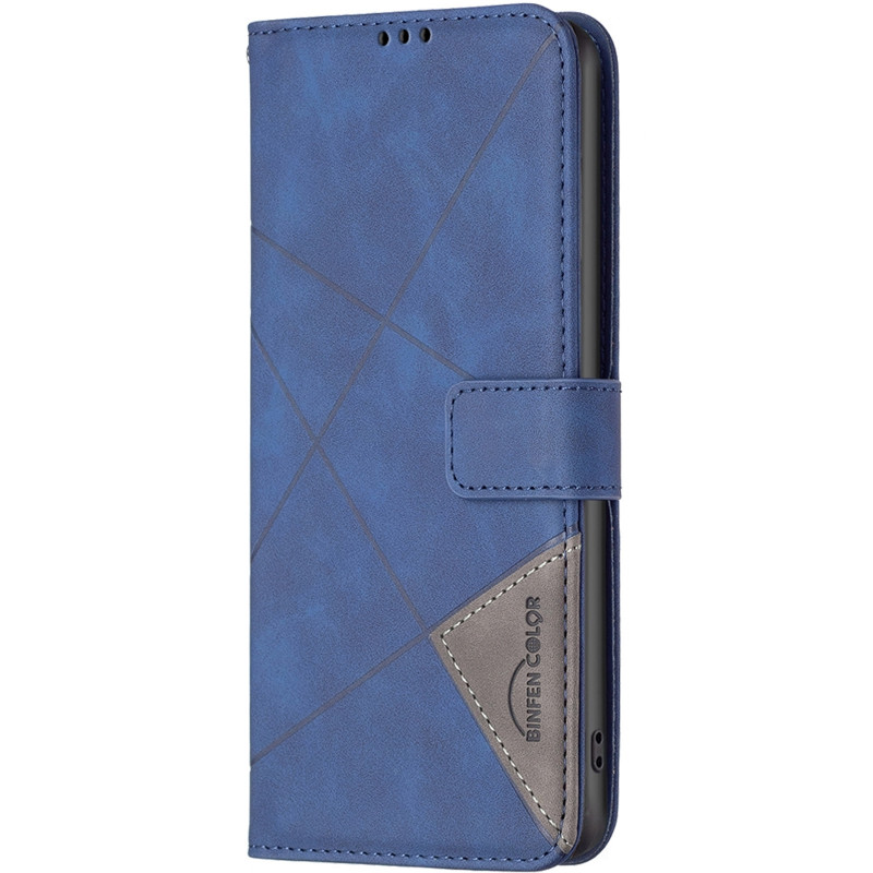 Кожаный чехол-книжка Geometric Pattern для Samsung Galaxy A16 4G/5G (Blue)