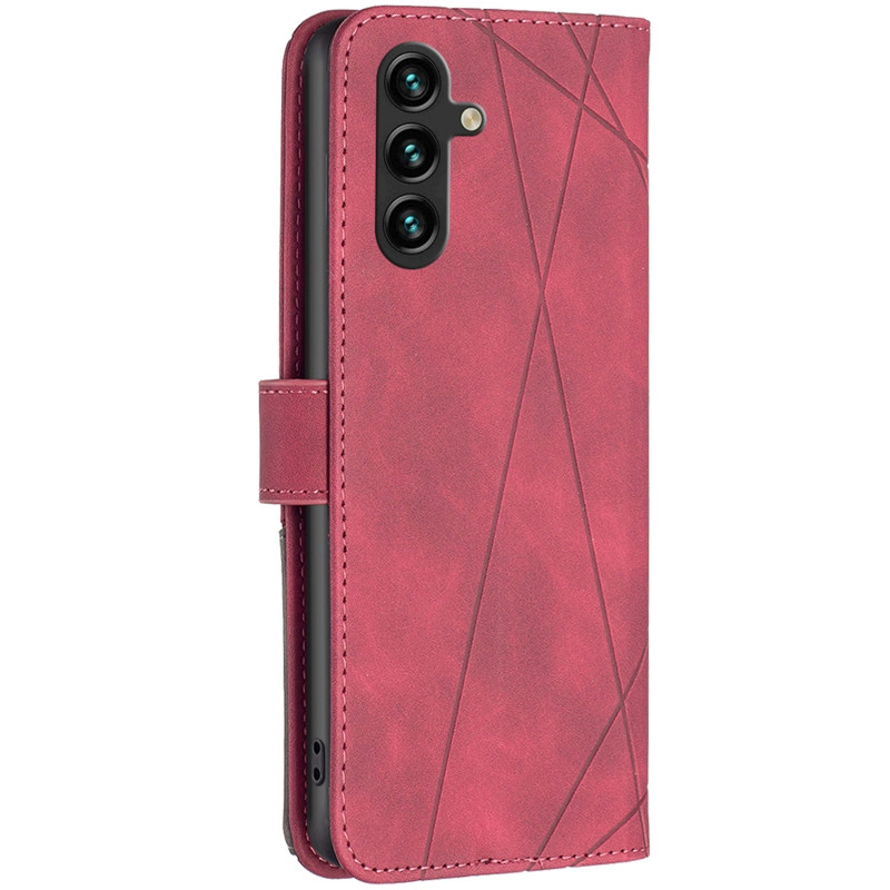 Фото Кожаный чехол-книжка Geometric Pattern для Samsung Galaxy A16 4G/5G (Red) на vchehle.ua