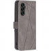 Фото Кожаный чехол-книжка Geometric Pattern для Samsung Galaxy A36 5G / A37 5G / A56 5G (Grey) на vchehle.ua