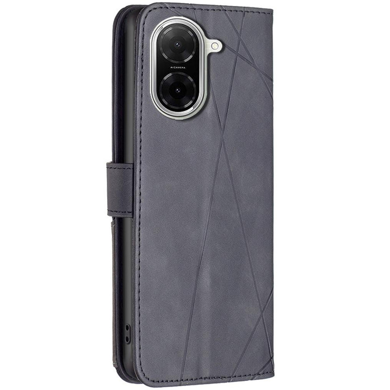 Фото Шкіряний чехол-книжка Geometric Pattern на Xiaomi Poco X8 Pro (Black) на vchehle.ua