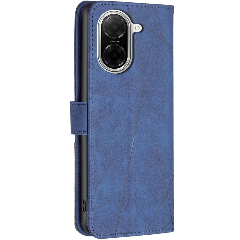 Фото Шкіряний чехол-книжка Geometric Pattern на Xiaomi Poco X8 Pro (Blue) на vchehle.ua