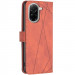 Фото Шкіряний чехол-книжка Geometric Pattern на Xiaomi Poco X8 Pro (Brown) на vchehle.ua