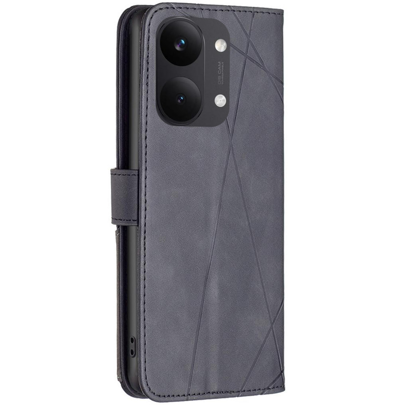 Фото Шкіряний чехол-книжка Geometric Pattern на Xiaomi Poco X8 Pro Max (Black) на vchehle.ua