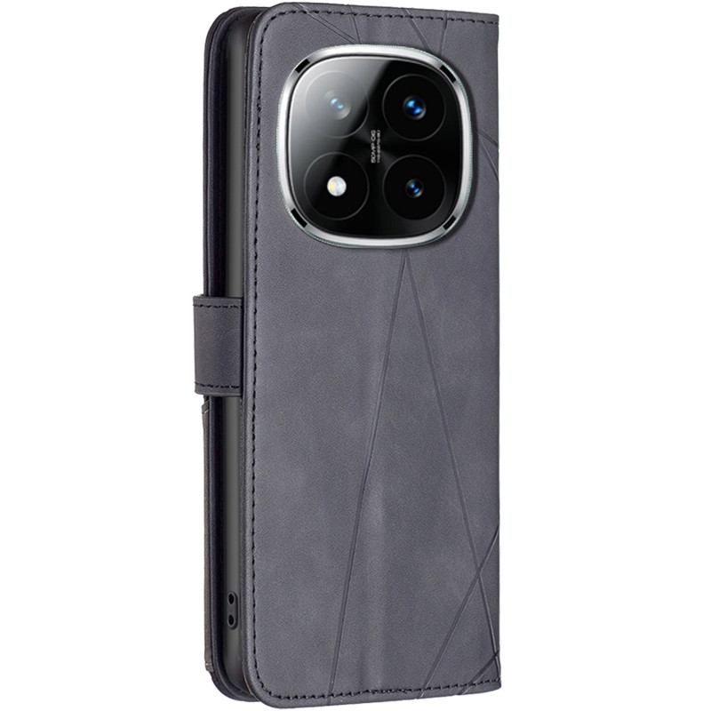 Фото Шкіряний чехол-книжка Geometric Pattern на Xiaomi Redmi Note 15 Pro 4G (Black) на vchehle.ua