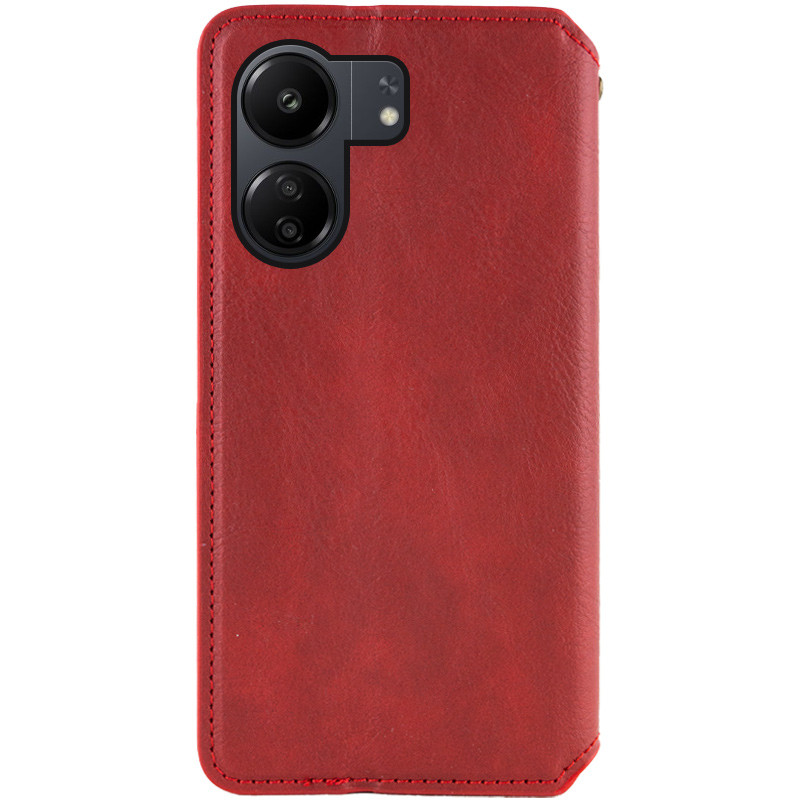 Заказать Кожаный чехол-книжка GETMAN Cubic (PU) для Xiaomi Redmi 13C / Poco C65 (Красный) на vchehle.ua