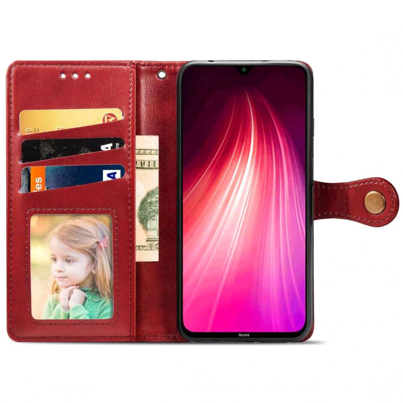 Фото Шкіряний чохол-книжка GETMAN Gallant (PU) для Xiaomi Redmi 10C (Червоний) на vchehle.ua