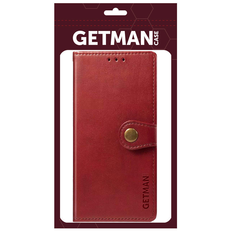 Шкіряний чохол-книжка GETMAN Gallant (PU) для Xiaomi Redmi 10C (Червоний) в магазині vchehle.ua