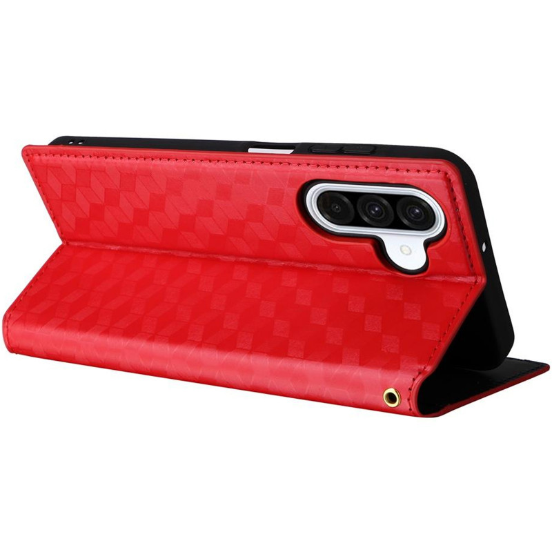 Купити Шкіряний чохол-книжка Rhombus Book на Samsung Galaxy A57 5G (Red) на vchehle.ua