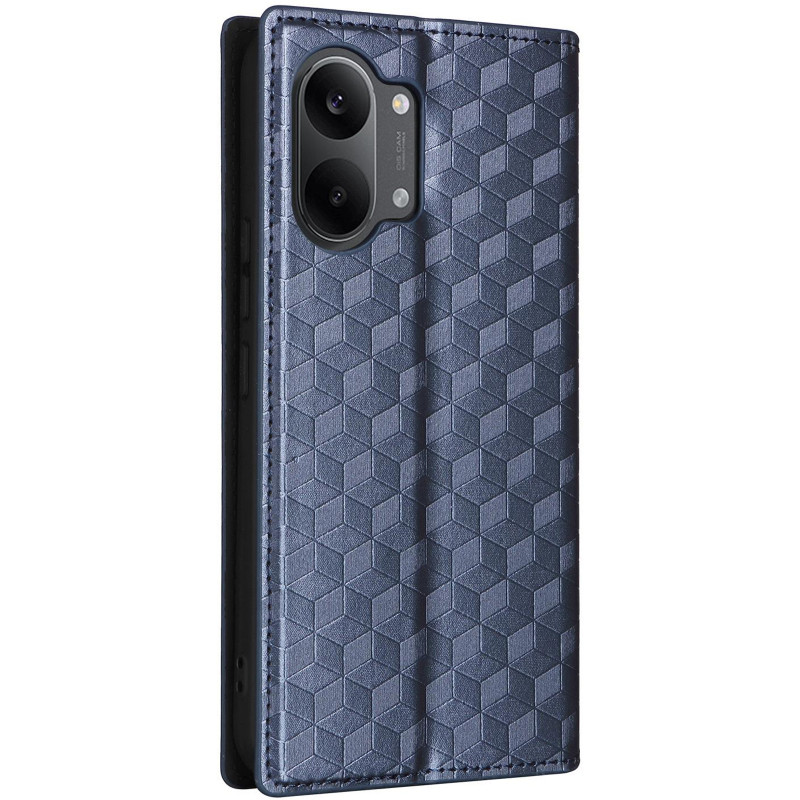 Фото Шкіряний чохол-книжка Rhombus Book на Xiaomi Poco X8 Pro Max (Blue) на vchehle.ua