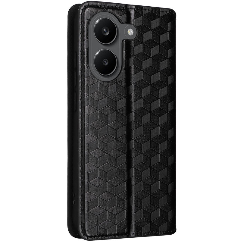 Фото Шкіряний чохол-книжка Rhombus Book на Xiaomi Poco X8 Pro (Black) на vchehle.ua