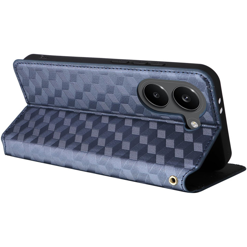 Купити Шкіряний чохол-книжка Rhombus Book на Xiaomi Poco X8 Pro (Blue) на vchehle.ua