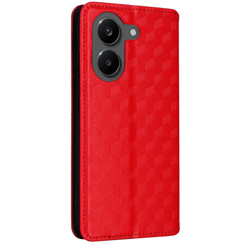 Шкіряний чохол-книжка Rhombus Book на Xiaomi Poco X8 Pro (Red) в магазині vchehle.ua