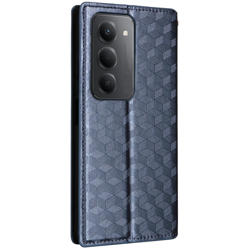 Фото Шкіряний чохол-книжка Rhombus Book на Xiaomi Redmi 15 (EU) (Blue) на vchehle.ua