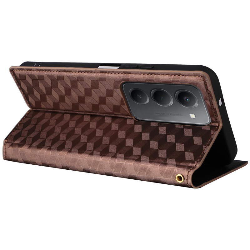 Купити Шкіряний чохол-книжка Rhombus Book на Xiaomi Redmi 15 (EU) (Brown) на vchehle.ua