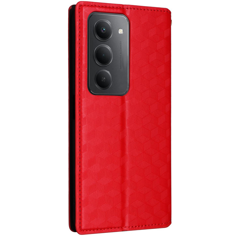Шкіряний чохол-книжка Rhombus Book на Xiaomi Redmi 15 (EU) (Red) в магазині vchehle.ua