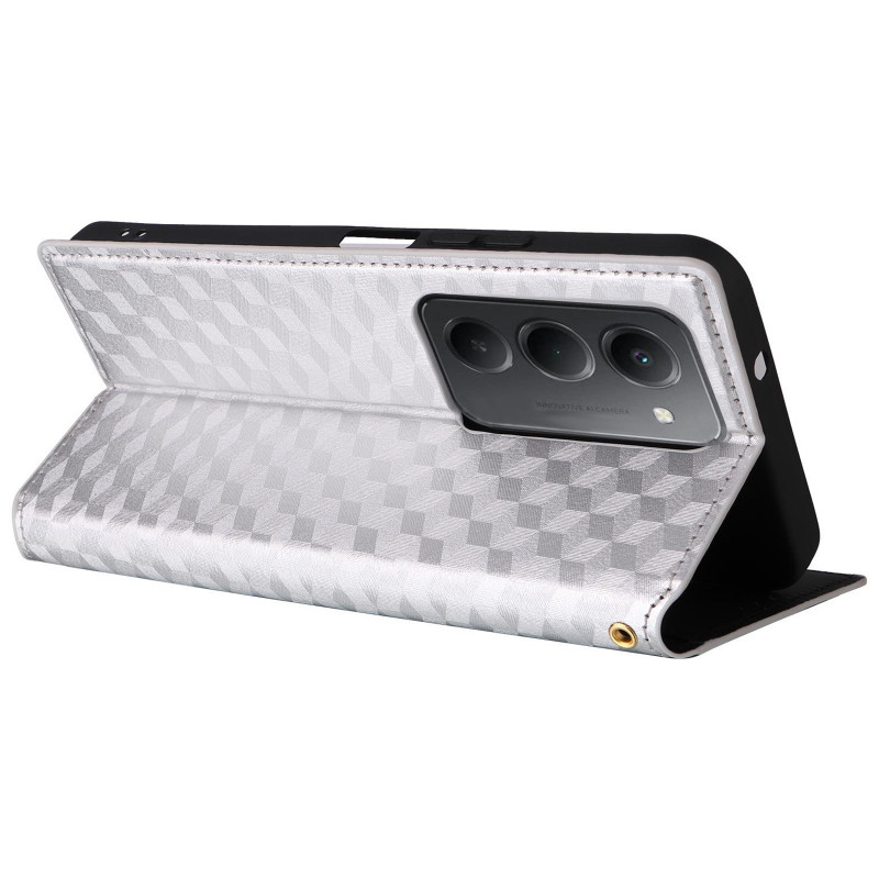 Шкіряний чохол-книжка Rhombus Book на Xiaomi Redmi 15 (EU) (Silver) в магазині vchehle.ua