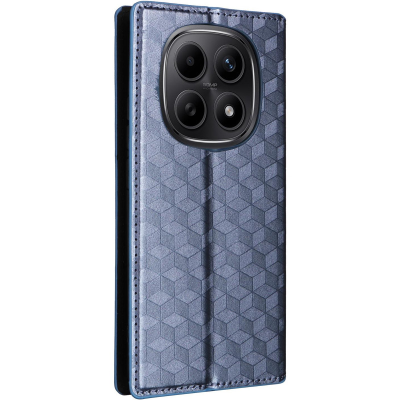 Фото Шкіряний чохол-книжка Rhombus Book на Xiaomi Redmi Note 15 4G/5G (EU) / Poco M8 (Blue) на vchehle.ua