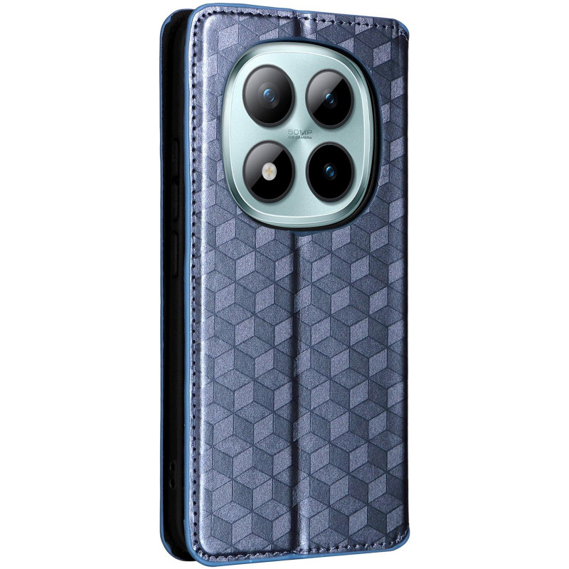Фото Шкіряний чохол-книжка Rhombus Book на Xiaomi Redmi Note 15 Pro 4G (Blue) на vchehle.ua