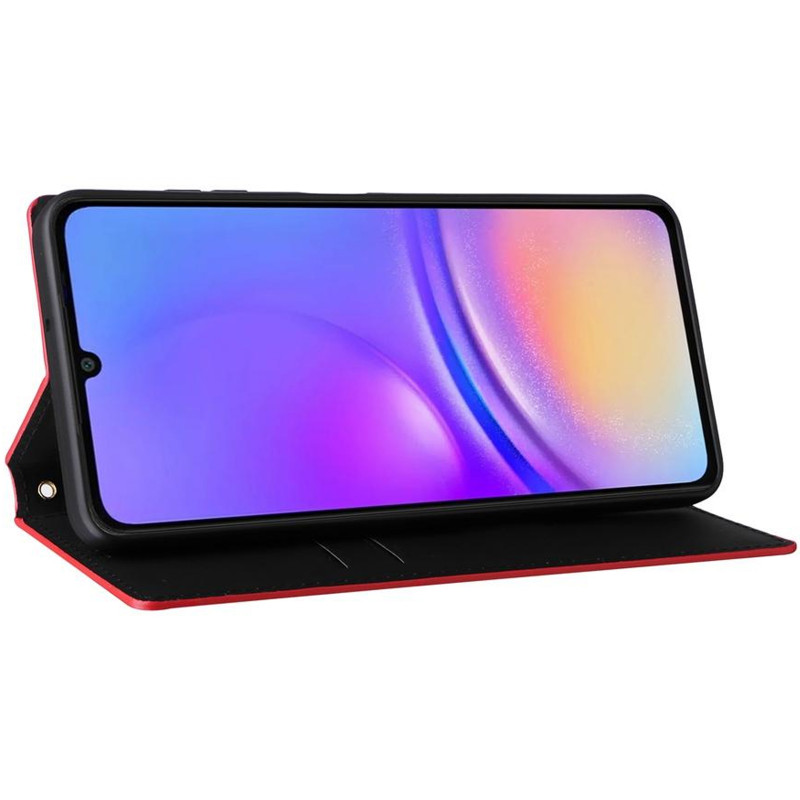Фото Шкіряний чохол-книжка Rhombus Book на Xiaomi Redmi Note 15 Pro 4G (Red) на vchehle.ua