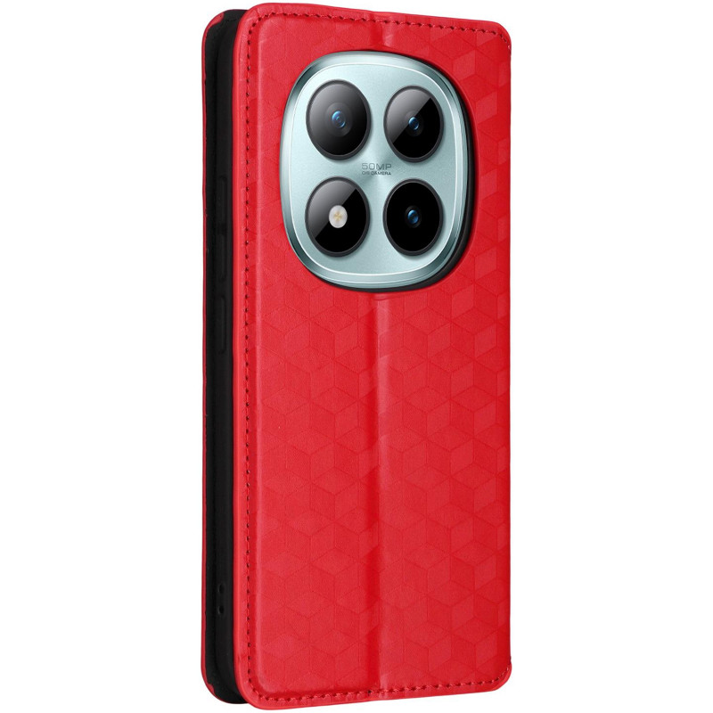 Шкіряний чохол-книжка Rhombus Book на Xiaomi Redmi Note 15 Pro 5G (Red) в магазині vchehle.ua